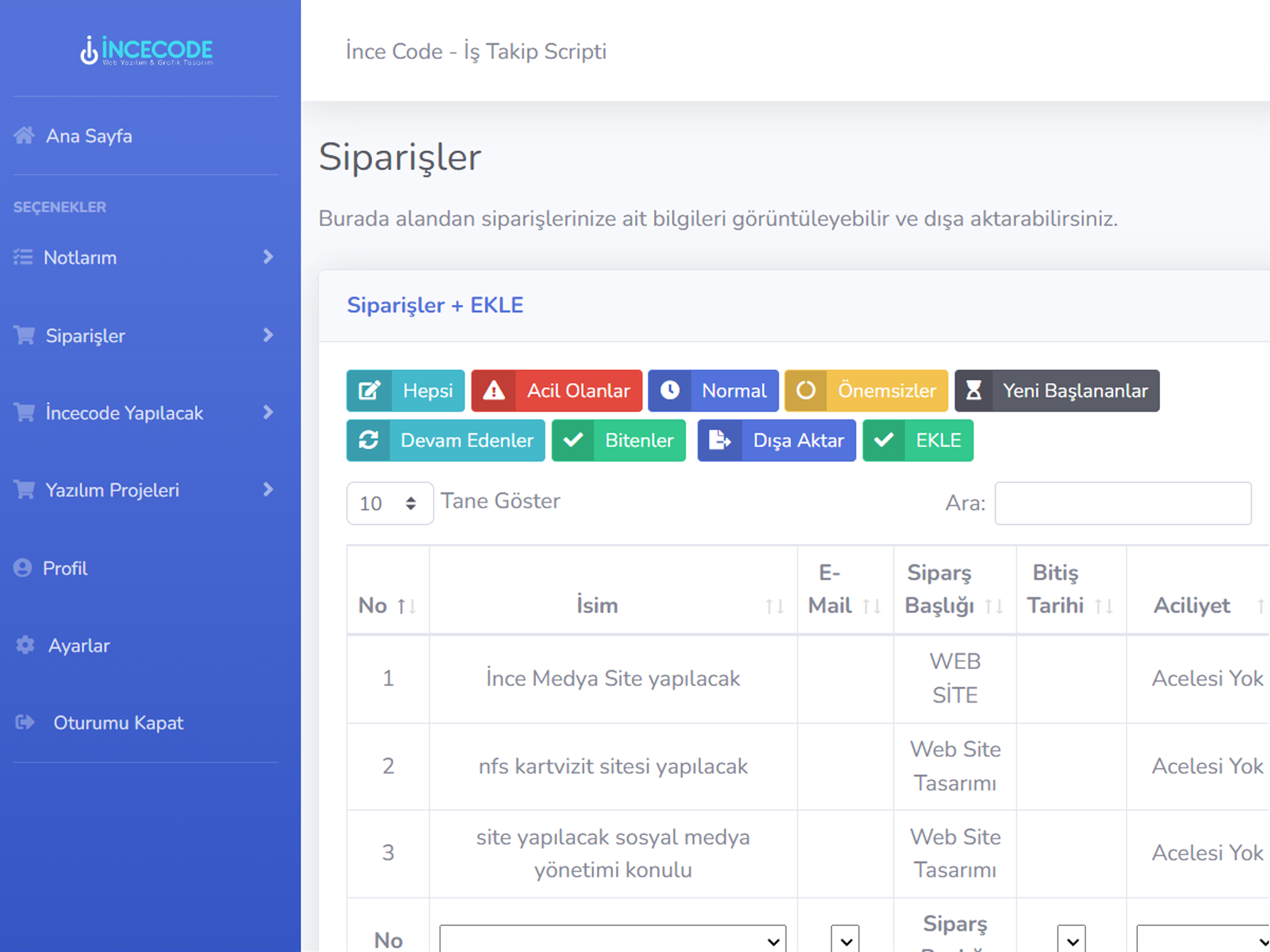 Proje Takip Yazılımı