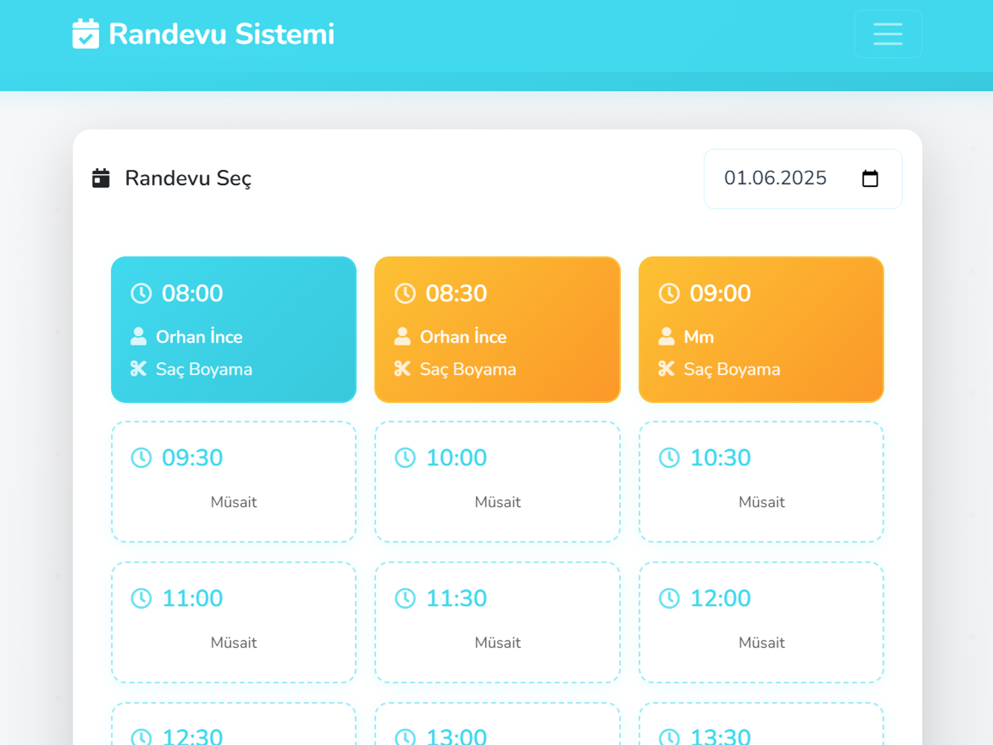 Rezervasyon Randevu Yazılım Hizmeti